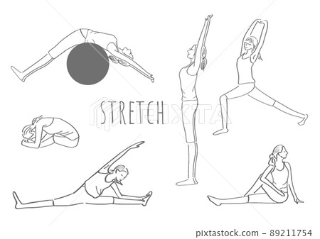 Stretching woman pose illustration 89211754