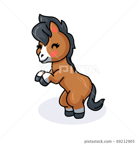 Cute baby donkey cartoon standing Cute baby donkey cartoon standing 89212905