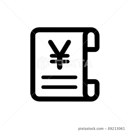 收據/收據/公用事業費矢量圖標說明 89213061