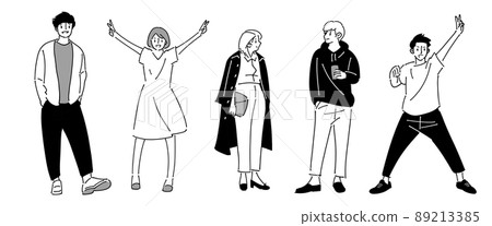 People fashionable illustration material 89213385