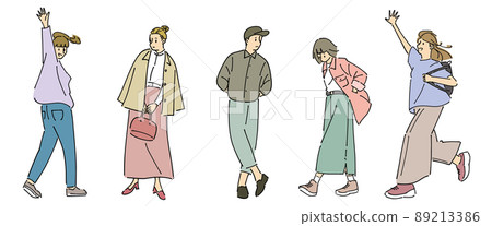 人們時尚插畫素材 89213386