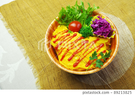 Omelet rice bowl lunch 89213825