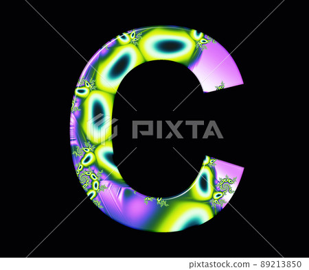 3D render of colorful fractal alphabet letter 89213850