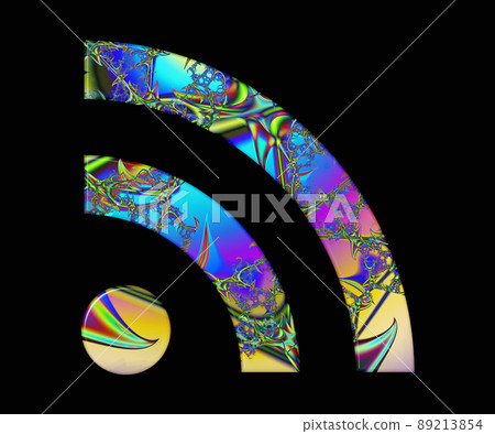 3D render of colorful fractal symbol 89213854