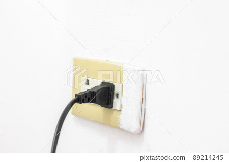 Old Power outlet on White Background Old Power outlet on White Background 89214245