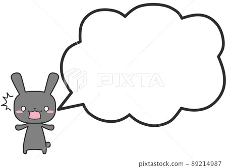 A surprised rabbit and a simple speech bubble A surprised rabbit and a simple speech bubble 89214987