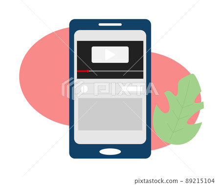 智能手機和視頻應用程序站點視頻和分發 SNS。圖標。插圖 89215104