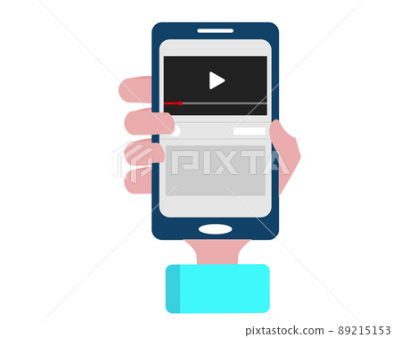 在智能手機上觀看視頻 手機和視頻 SNS 插圖 89215153