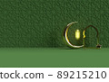 Islamic Ramadan lantern with half moon 3D rendering 89215210