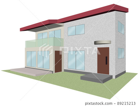 Image of a detached house by 3D illustration Image of a detached house by 3D illustration 89215213