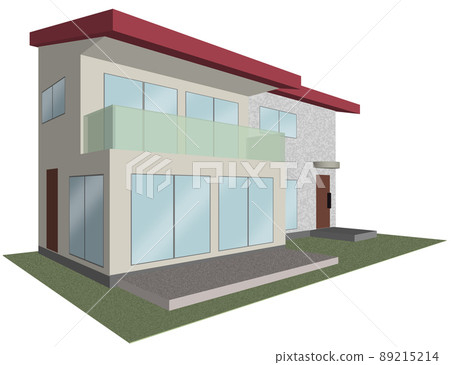 Image of a detached house by 3D illustration Image of a detached house by 3D illustration 89215214