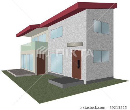 Image of a detached house by 3D illustration Image of a detached house by 3D illustration 89215215