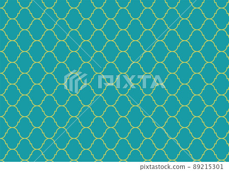 Moroccan pattern turquoise x yellow 89215301