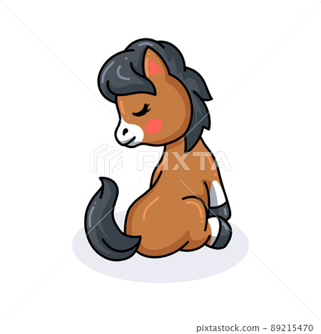 Cute baby donkey cartoon sitting Cute baby donkey cartoon sitting 89215470