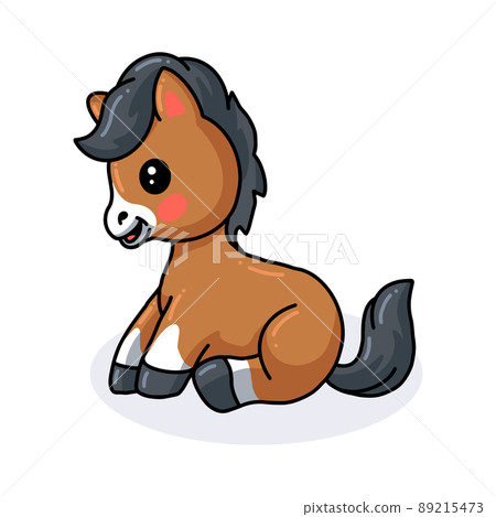 Cute baby donkey cartoon sitting Cute baby donkey cartoon sitting 89215473