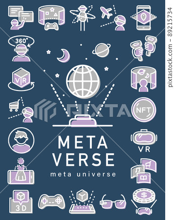 Metaverse icon set 89215734