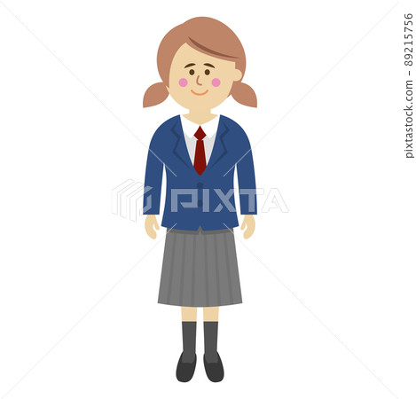 站立姿勢的學生插圖圖像 站立姿勢的學生插圖圖像 89215756