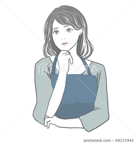 A thinking apron woman 89215942