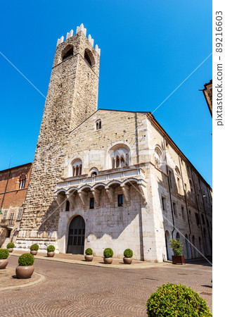 Medieval Broletto Palace and Pegol Tower - Brescia Lombardy Italy 89216603
