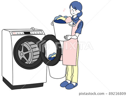 A woman washing happily A woman washing happily 89216809
