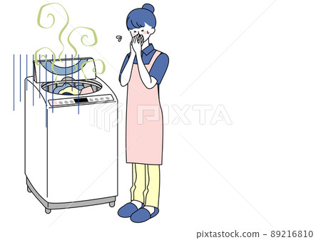 一名婦女因洗衣機的臭味而受苦 一名婦女因洗衣機的臭味而受苦 89216810