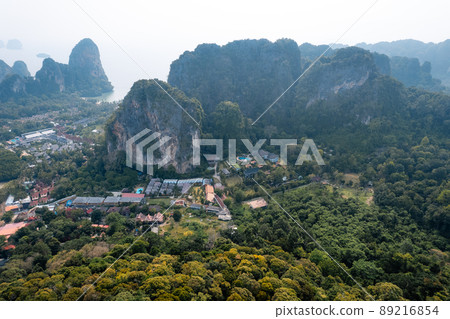 Aerial view of Railay beach in summer day in Krabi, Thailand Aerial view of Railay beach in summer day in Krabi, Thailand 89216854