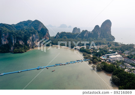 Aerial view of Railay beach in summer day in Krabi, Thailand 89216869