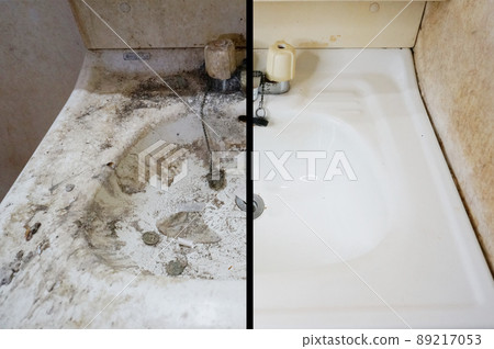 Clean sink of hoarding house before and after clean sink of hoarding house 89217053
