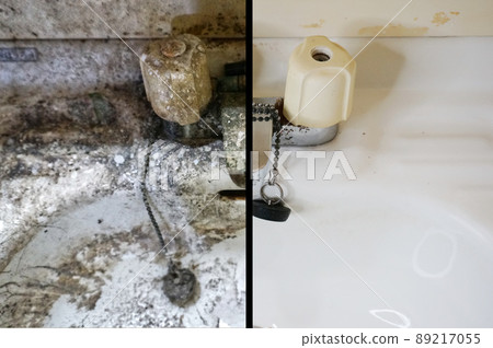 Clean sink of hoarding house before and after clean sink of hoarding house 89217055