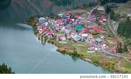 Tadami Line scenery in Fukushima, Japan 89217193