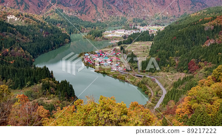 Tadami Line scenery in Fukushima, Japan 89217222