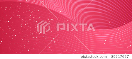 White wavy lines and dots on pink background 89217637