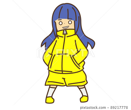 Blue hair straight hair girls standing picture Blue hair straight hair girls standing picture 89217778