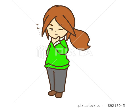 Brown hair ponytail girls 89218045