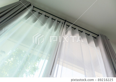 Curtain window interior decoration in living room 89218225