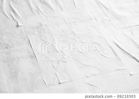 Blank white crumpled and creased paper poster texture Blank white crumpled and creased paper poster texture 89218303