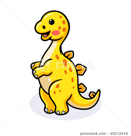 Cute little dinosaur cartoon standing Cute little dinosaur cartoon standing 89218549