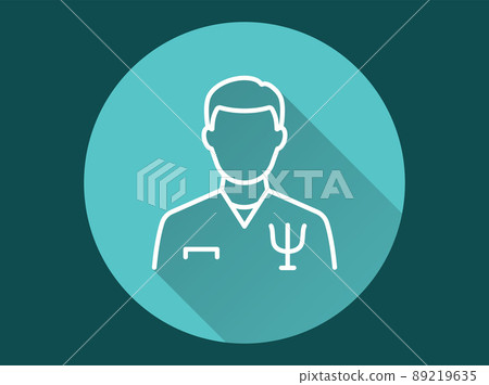 Psychologist icon with long shadow for graphic and web design. 89219635