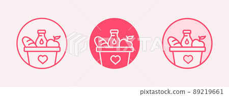 Food donation icon. Pantry, charity, philanthropy logo template. Vector illustration. 89219661