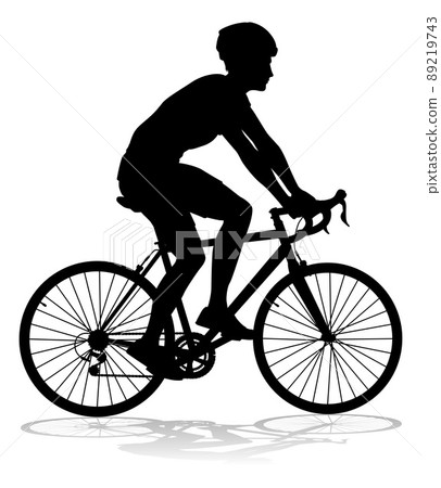 Bike and Bicyclist Silhouette 89219743