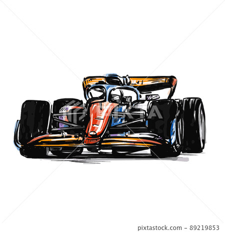 Sketch of car racing  89219853