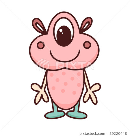 Funny good-natured monster doodle style 89220448