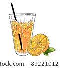 Orange juice into the glass 89221012