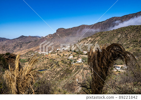 Valley of Tejeda at Gran Canaria, Spain. Hiking along the Barranco de Tejeda 89221842