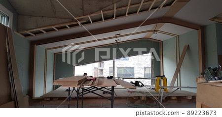 Construction site. Welding. Woodworking. Carpenter. Interior. Interior. Craftsman. 89223673