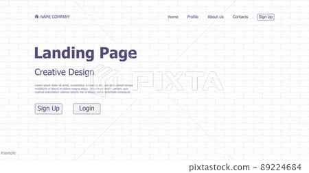 Home page landing white gray web landing page template digital website landing page design concept - Vector Home page landing white gray web landing page template digital website landing page design concept - Vector 89224684
