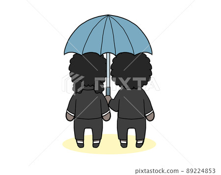 穿著紀念品的西裝的男人和女人的背部插圖(黑色) 穿著紀念品的西裝的男人和女人的背部插圖(黑色) 89224853