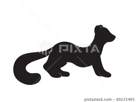 cute pine marten silhouette 89225465