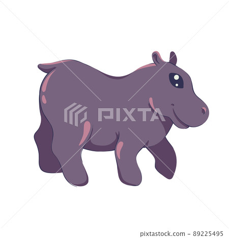 Vector kawaii hippopotamus 89225495