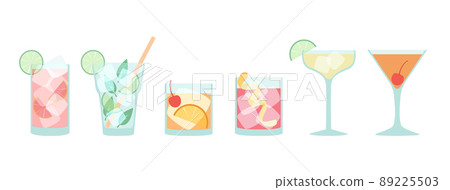 set of flat cocktails 89225503